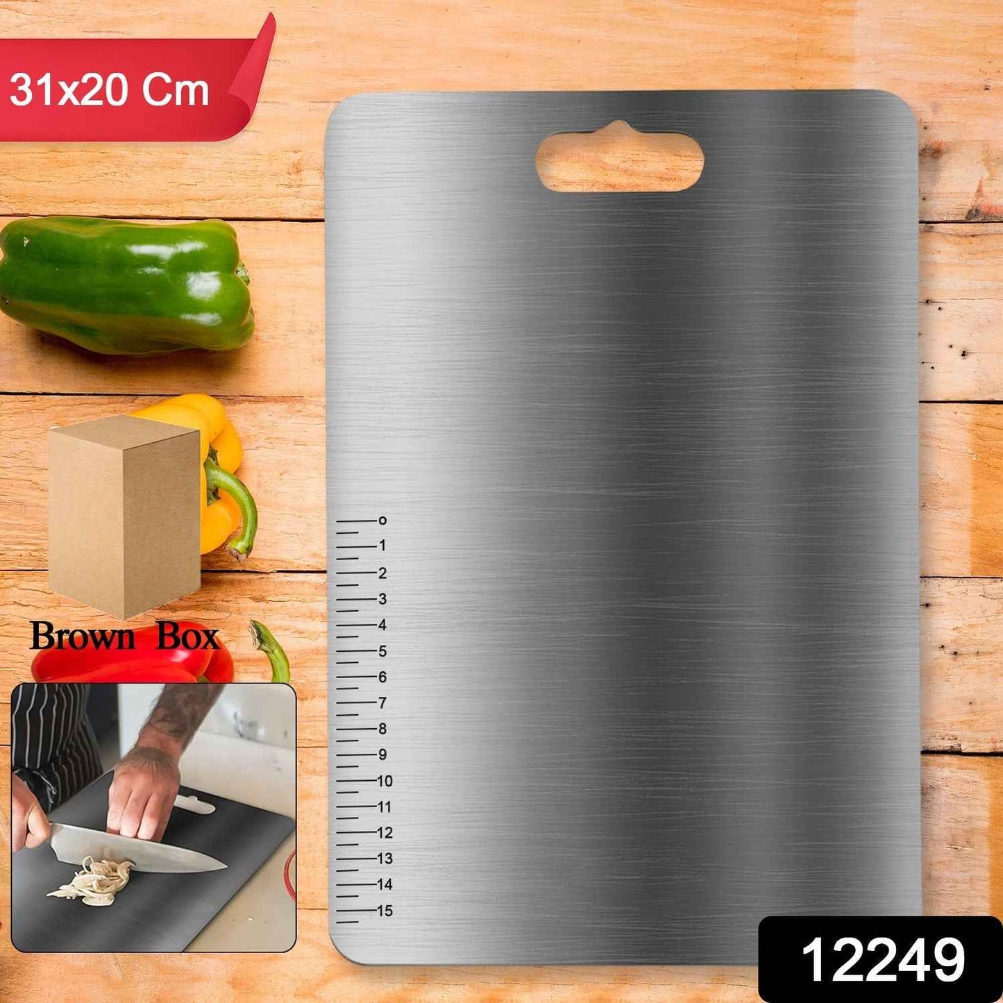 Stainless Steel Vegetable & Fruit Cutting Chopping Board (31×20 Cm / 1 Pc)