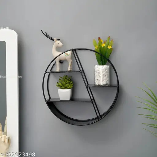 Kraphy Wall Mounted Floating Shelves Self Adhesive Home Decor Shelf Wall Decoration Holder Plant Display Racks For Bedroom, Livingroom, Bathroom, Kitchen Office 