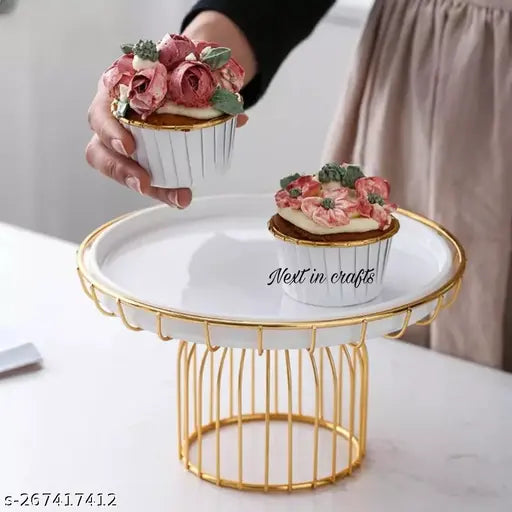 Kraphys Metal Cupcake Stand White And Gold Multipurpose Serving Stand Perfect For Weeding 