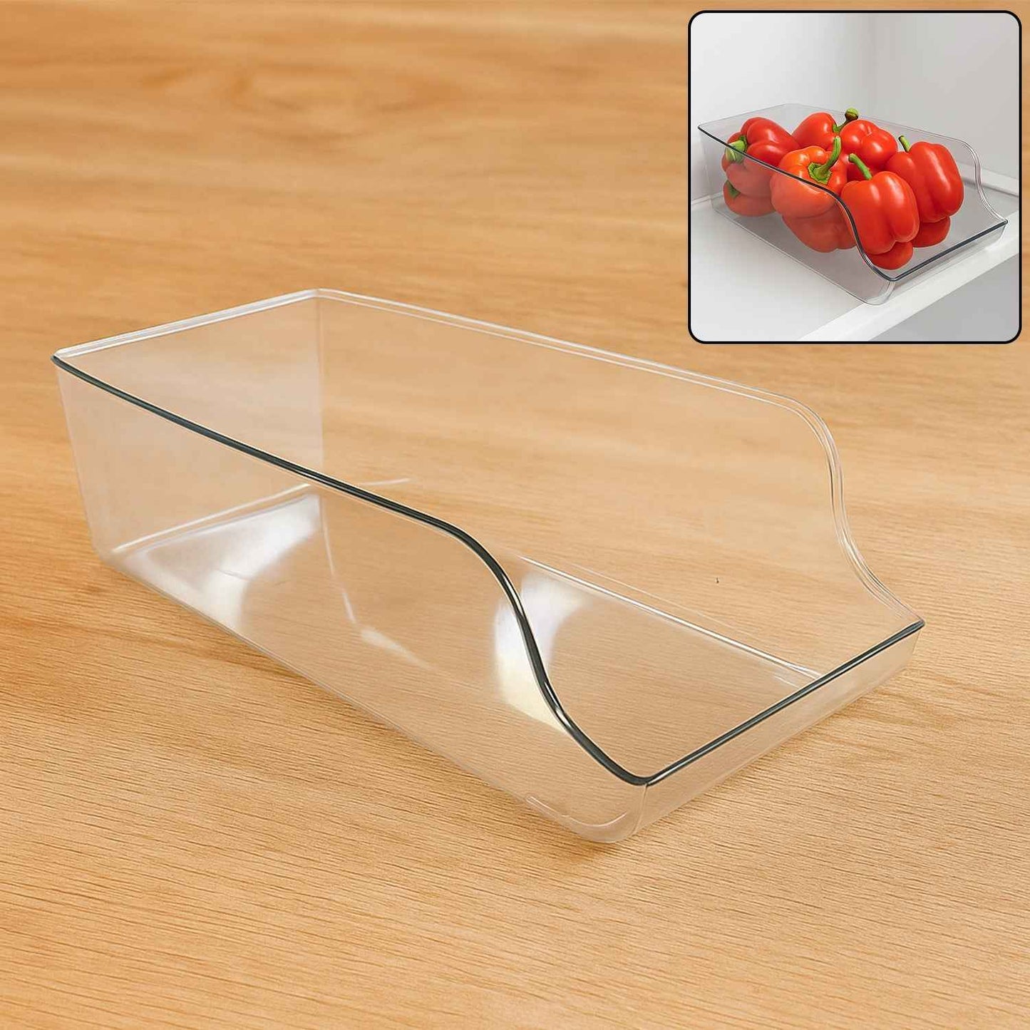 Transparent Plastic Storage Bin Box (35x16cm / 1 Pc)