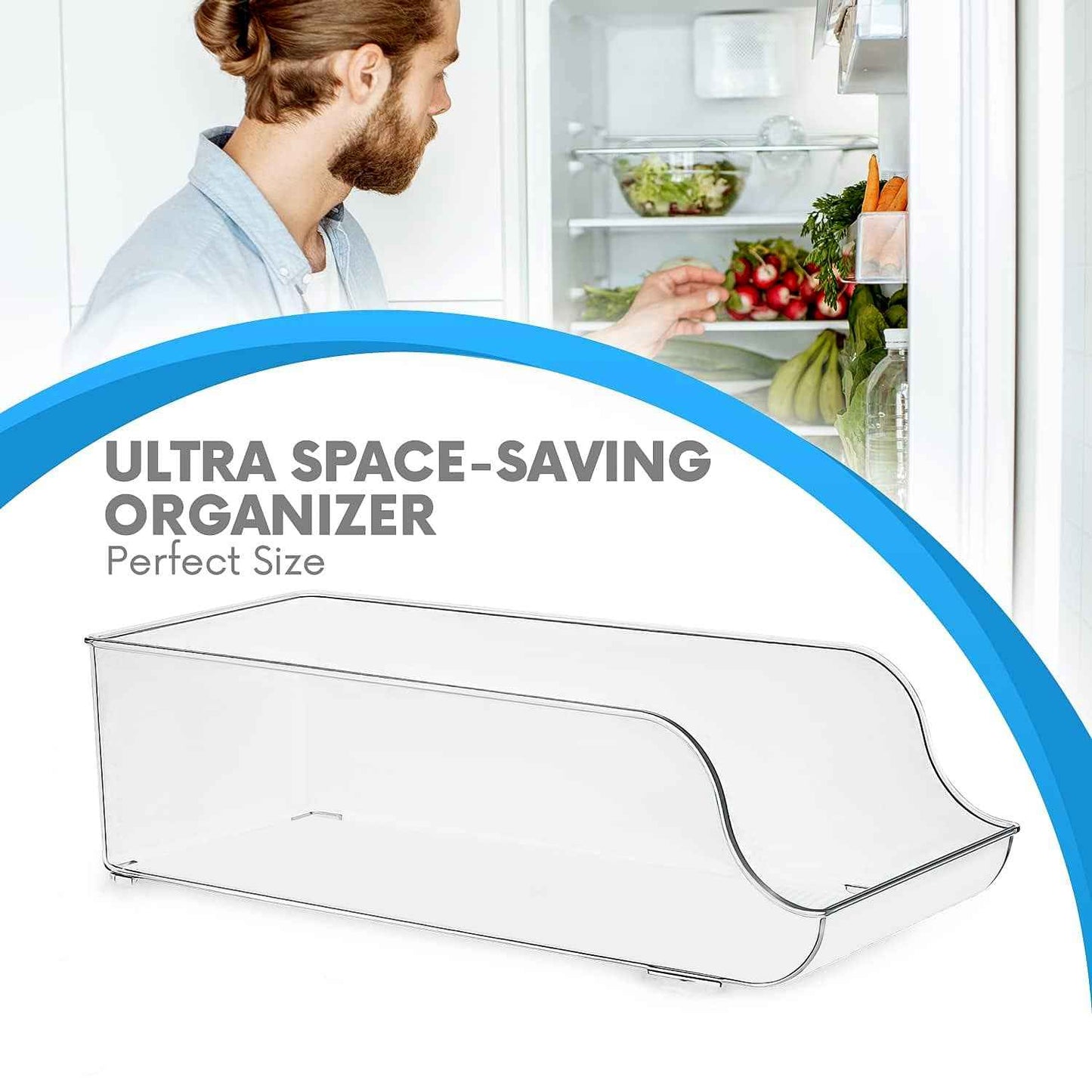 Transparent Plastic Storage Bin Box (35x16cm / 1 Pc)